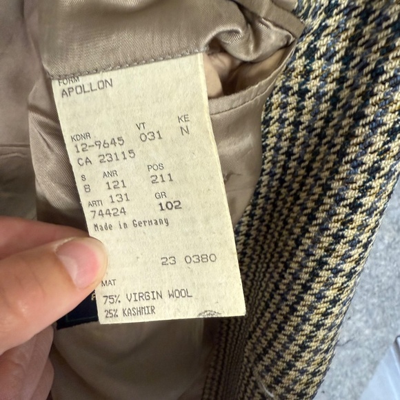 Linea Ardizzone Men’s Blazer Houndstooth Wool Cashmere Blend Made in Germany - Picture 5 of 13